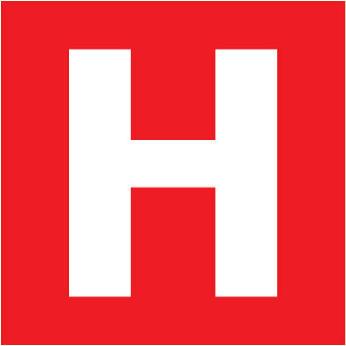 Piktogram „H“- hydrant (hadicový naviják) – nálepka 200×200